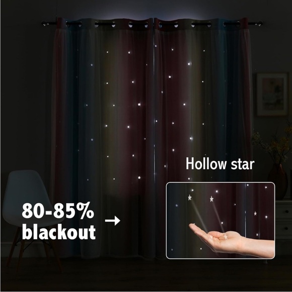 Anytime Dream Star Blackout Curtains..purple..blackout..1 panel..52x84..(NWT) - Picture 2 of 8